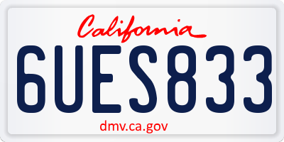 CA license plate 6UES833