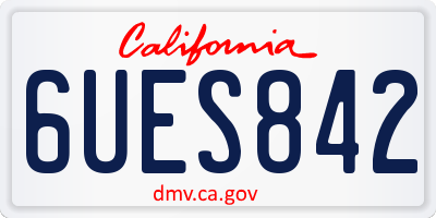 CA license plate 6UES842