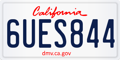 CA license plate 6UES844