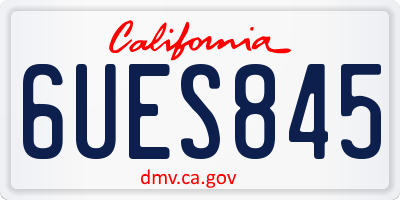 CA license plate 6UES845