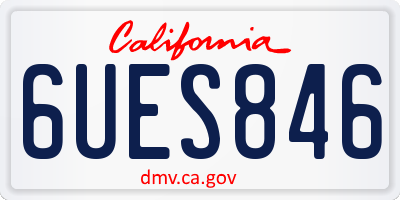 CA license plate 6UES846