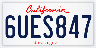 CA license plate 6UES847