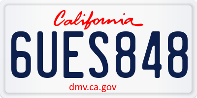CA license plate 6UES848