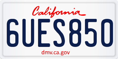 CA license plate 6UES850