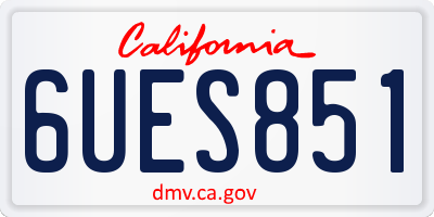 CA license plate 6UES851