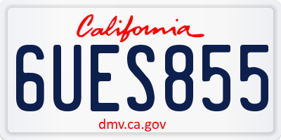 CA license plate 6UES855
