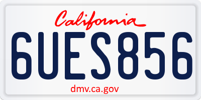 CA license plate 6UES856