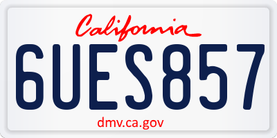 CA license plate 6UES857