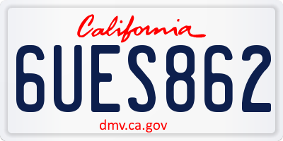 CA license plate 6UES862