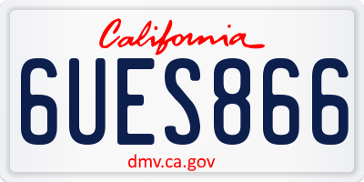 CA license plate 6UES866