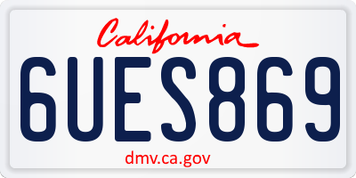 CA license plate 6UES869