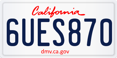CA license plate 6UES870