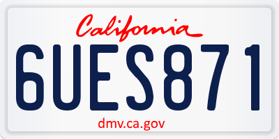 CA license plate 6UES871