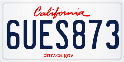 CA license plate 6UES873