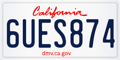 CA license plate 6UES874