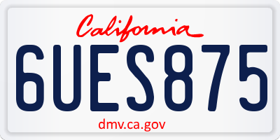 CA license plate 6UES875