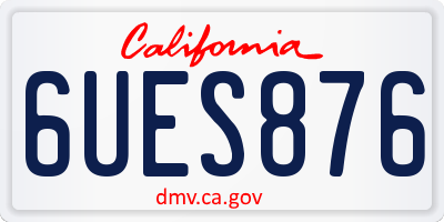 CA license plate 6UES876