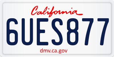 CA license plate 6UES877