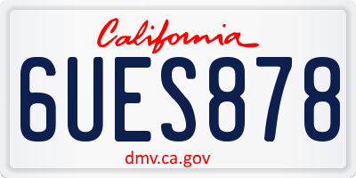 CA license plate 6UES878