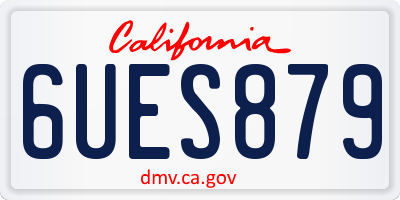 CA license plate 6UES879