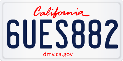 CA license plate 6UES882