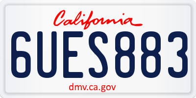 CA license plate 6UES883