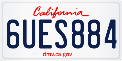 CA license plate 6UES884
