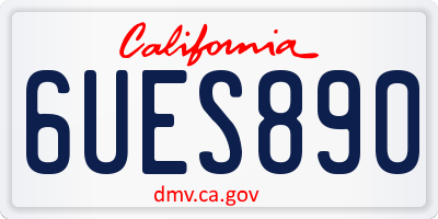 CA license plate 6UES890