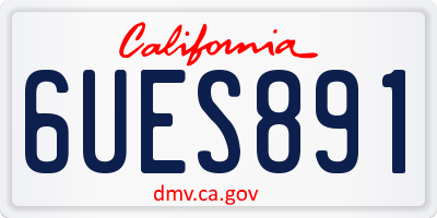 CA license plate 6UES891
