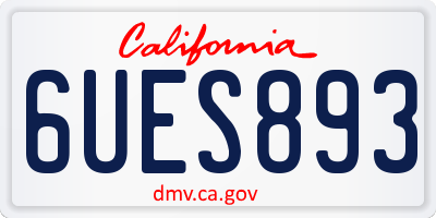 CA license plate 6UES893