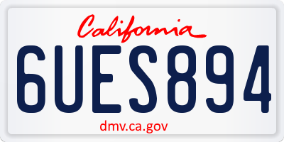CA license plate 6UES894