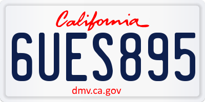CA license plate 6UES895