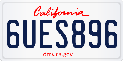 CA license plate 6UES896