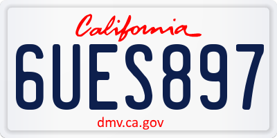 CA license plate 6UES897