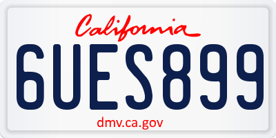CA license plate 6UES899