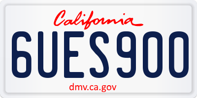CA license plate 6UES900