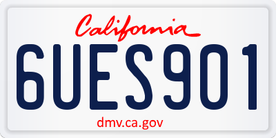 CA license plate 6UES901