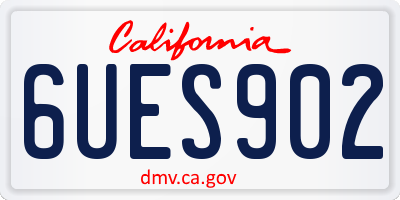 CA license plate 6UES902