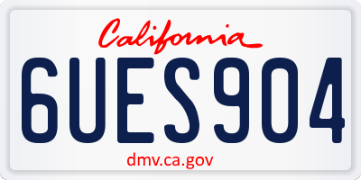 CA license plate 6UES904