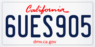 CA license plate 6UES905