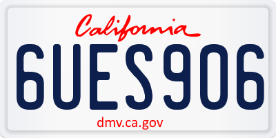 CA license plate 6UES906