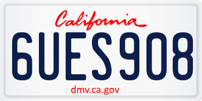 CA license plate 6UES908