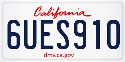 CA license plate 6UES910