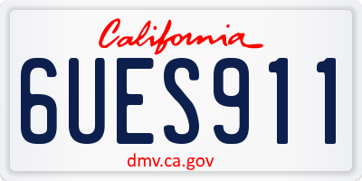 CA license plate 6UES911
