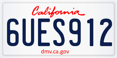 CA license plate 6UES912