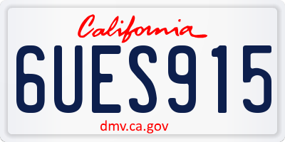 CA license plate 6UES915