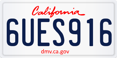 CA license plate 6UES916