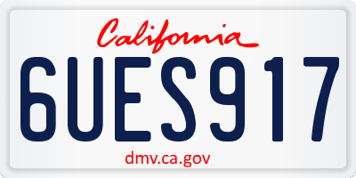 CA license plate 6UES917