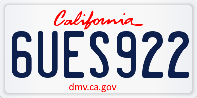 CA license plate 6UES922