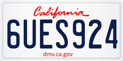 CA license plate 6UES924